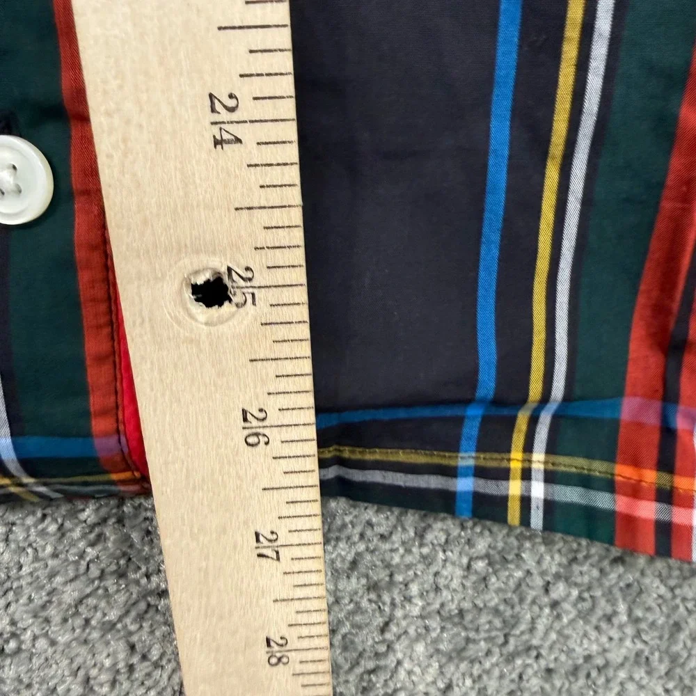 J. Crew XXS Tartan Plaid Cotton Sleep Pajama Shirt Button Front Red K2378 NEW